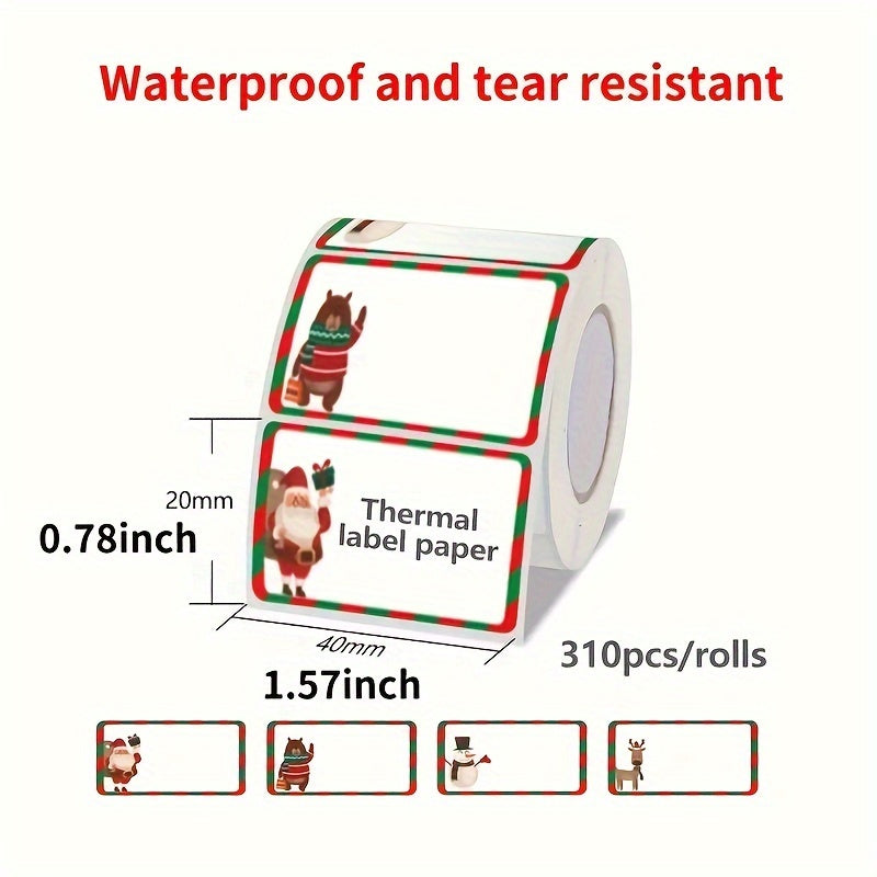 310pcs Christmas Thermal Labels 40x20mm for P50 M110 Printer