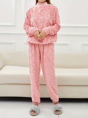Argyle Pattern Lounge Set Long Sleeve Top & Pants Women's Loungewear