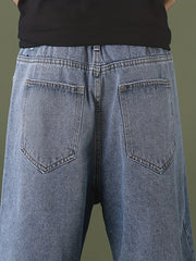 Ripped Denim Shorts Men's Casual Street Style Distressed Denim Shorts
