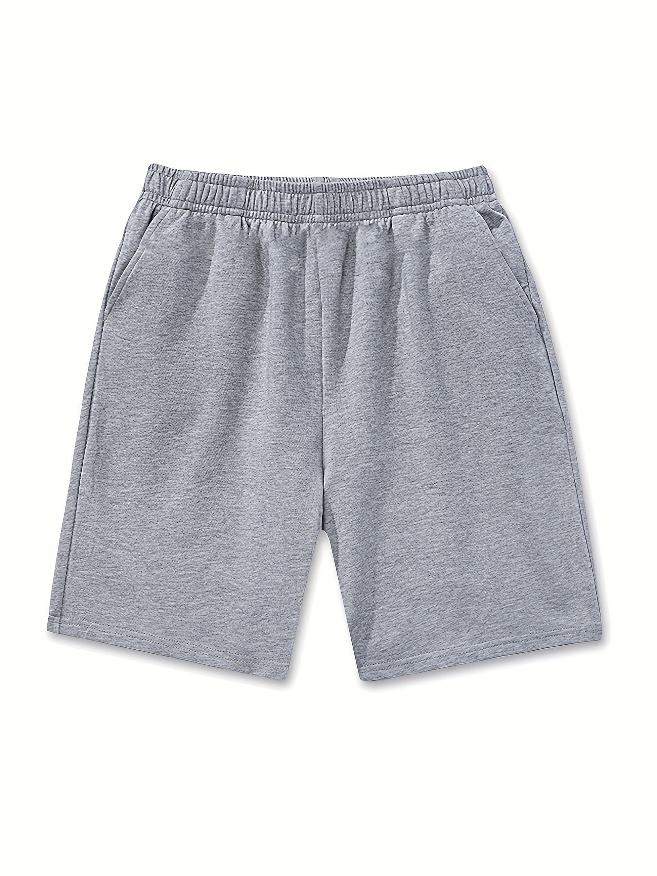 3pcs Girls Basic Sweat Shorts Set Elastic Waist Relaxed Fit