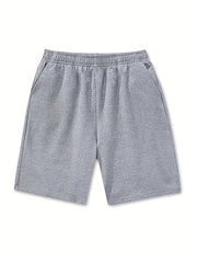 3pcs Girls Basic Sweat Shorts Set Elastic Waist Relaxed Fit