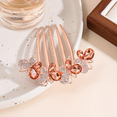 Rhinestone Butterfly Hair Comb Metal Headwear
