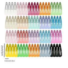 80 Colorful Water Drop Hair Clips for Kids