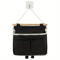1PC Wall Mounted Ramie Cotton Hanging Bag for Home Storage