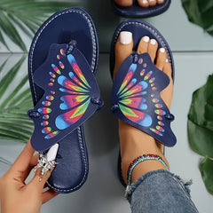 Colorful Butterfly Flat Sports Sandals Non Slip Slides Sandals