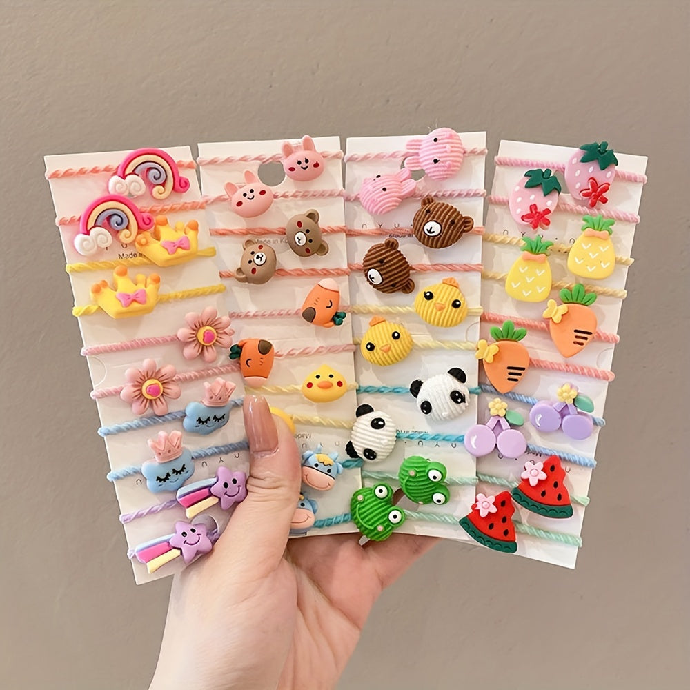 Girls Cartoon Hair Tie Hair Bands Ponytail Holders Scrunchies Hair Accessories