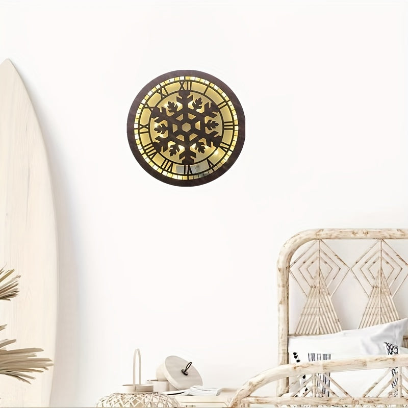 LED Lamp Carving Fairy Tale Story Shape Retro Wooden Hanging Plate