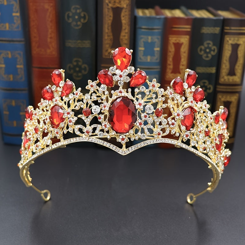 Baroque Colorful Crown Bridal Wedding Hairband Headband