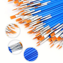 10pcs Acrylic Paint Brushes Set Flat Pointed Tip Paintbrushes Watercolor Art
