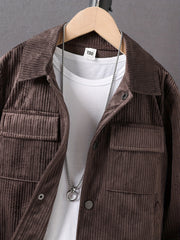 Boys Stand Collar Fleece Button Down Jacket