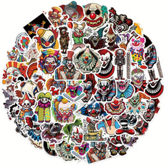 50pcs Horror Joker Vinyl Stickers for Water Bottles Laptops Mobile Phone