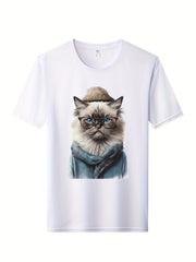 Skull Print Men's Graphic Crew Neck Quick Dry T-shirt