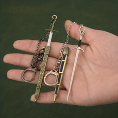 Metal Ancient Sword Model Key Chain Pendant Bag Funny Key Chain
