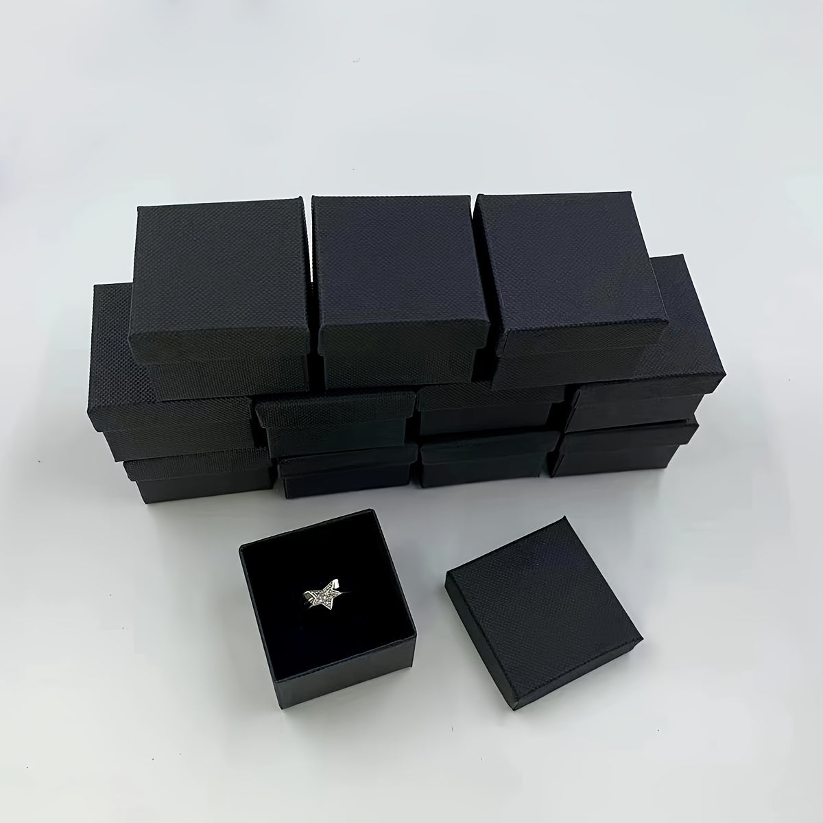 12pcs Classic Ring Box Jewelry Packaging Box Wedding Decor