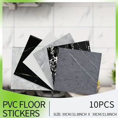 10pcs Marble Floor Stickers Waterproof Bathroom Decals 30