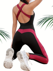 Criss Cross Yoga Jumpsuit Fitness Gym Activewear
