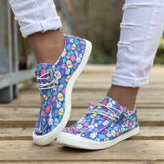 Bunny Pattern Flat Shoes Women's Casual Lightweight Soft Comfortable Walking Sho