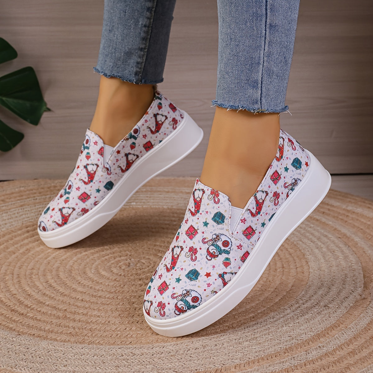Halloween Skeleton Print Horror Lightweight Canvas Sneakers