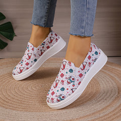 Halloween Skeleton Print Horror Lightweight Canvas Sneakers