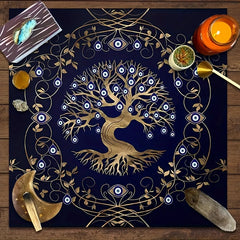 Tree Of Life Tarot Cloth with Eyes - Altar Decor