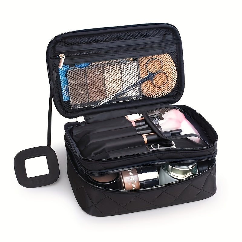 Double Layer Cosmetic Bags Makeup Bag Women Travel Organizer