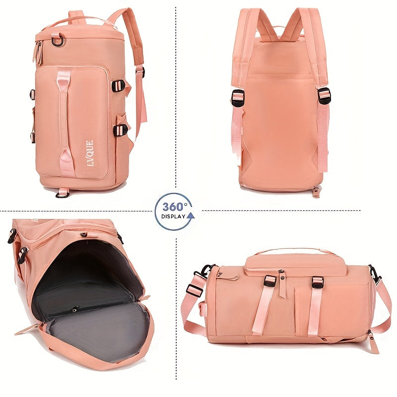 Women's Waterproof Gym Duffle Bag with Shoe Compartment