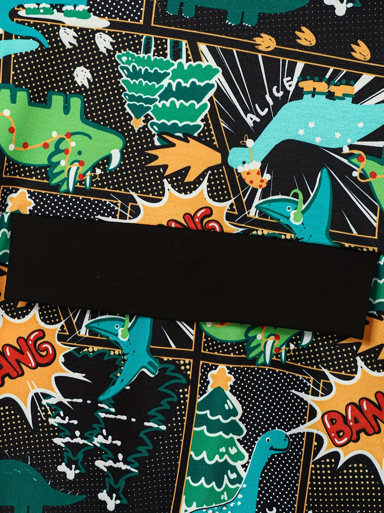 Boys Dino Pattern 2pcs Hoodie & Sweatpants Set for Spring