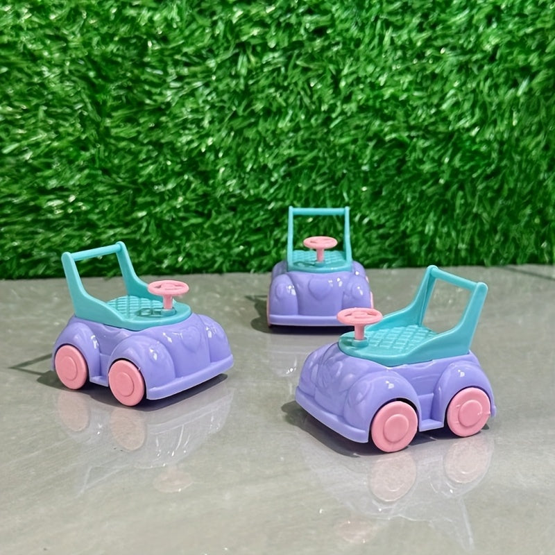 Mini Rolling Doll Cart in Pastel Purple & Teal