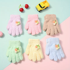 Children's Winter Knitted Gloves Cartoon Full Finger Gloves