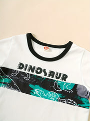 3pcs Baby Boys Dinosaur Print T-shirt Set for Summer