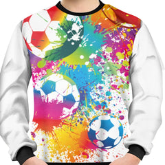 Colorful Football Print Kid's Sweatshirt Unisex Pullover