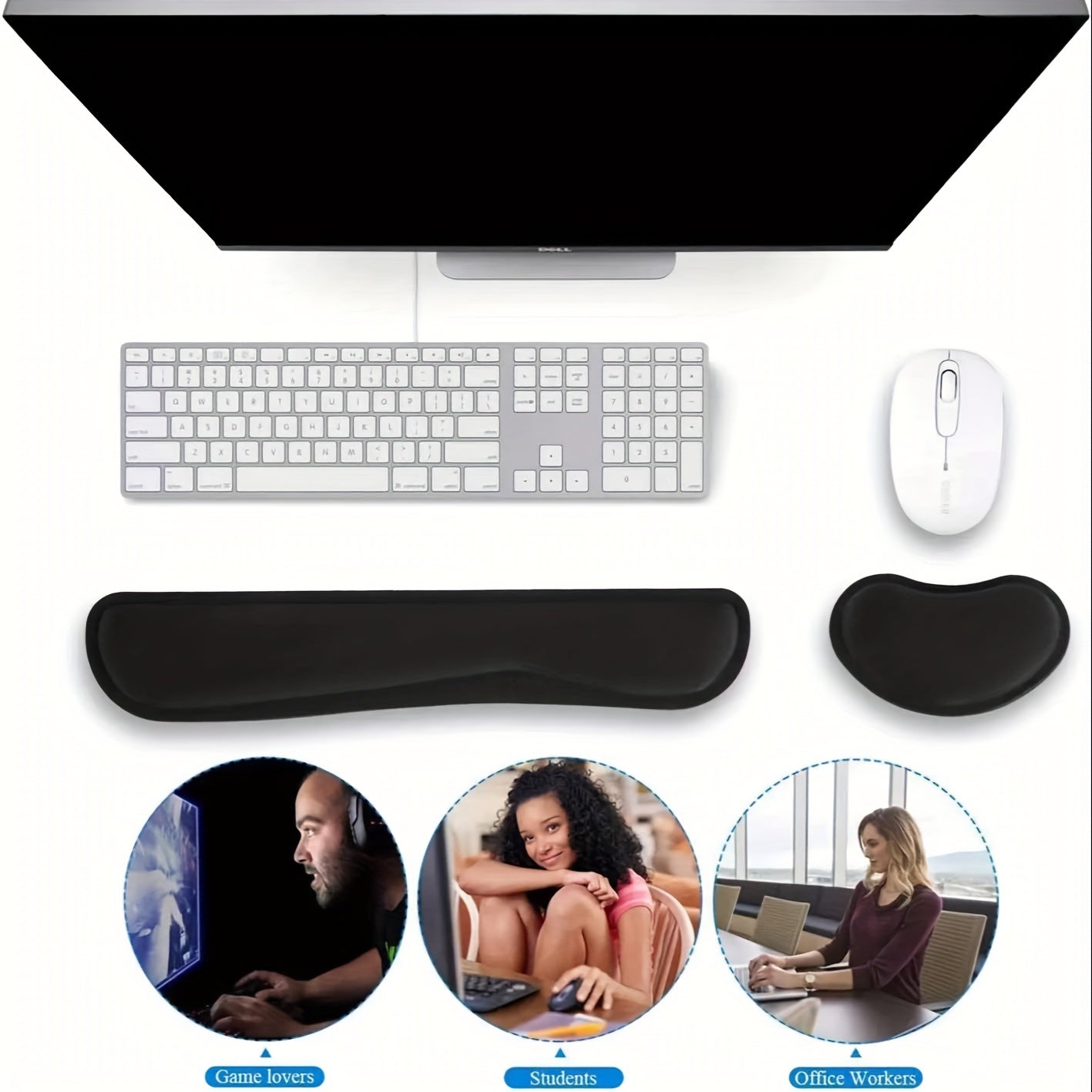 Ergonomic Mouse Pad Keyboard Tray Wristrest Comfortable Memory Foam Mouse Pad