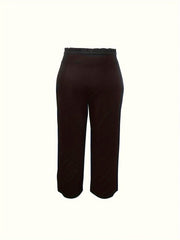 Wide Leg Loose Trousers with Buckle Detail