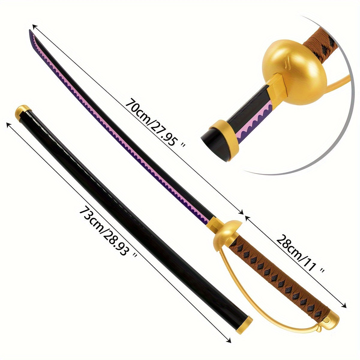 Samurai Katana Sword Halloween Cosplay Roleplay Props Decoration