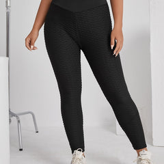 Solid Textured High Rise Leggings