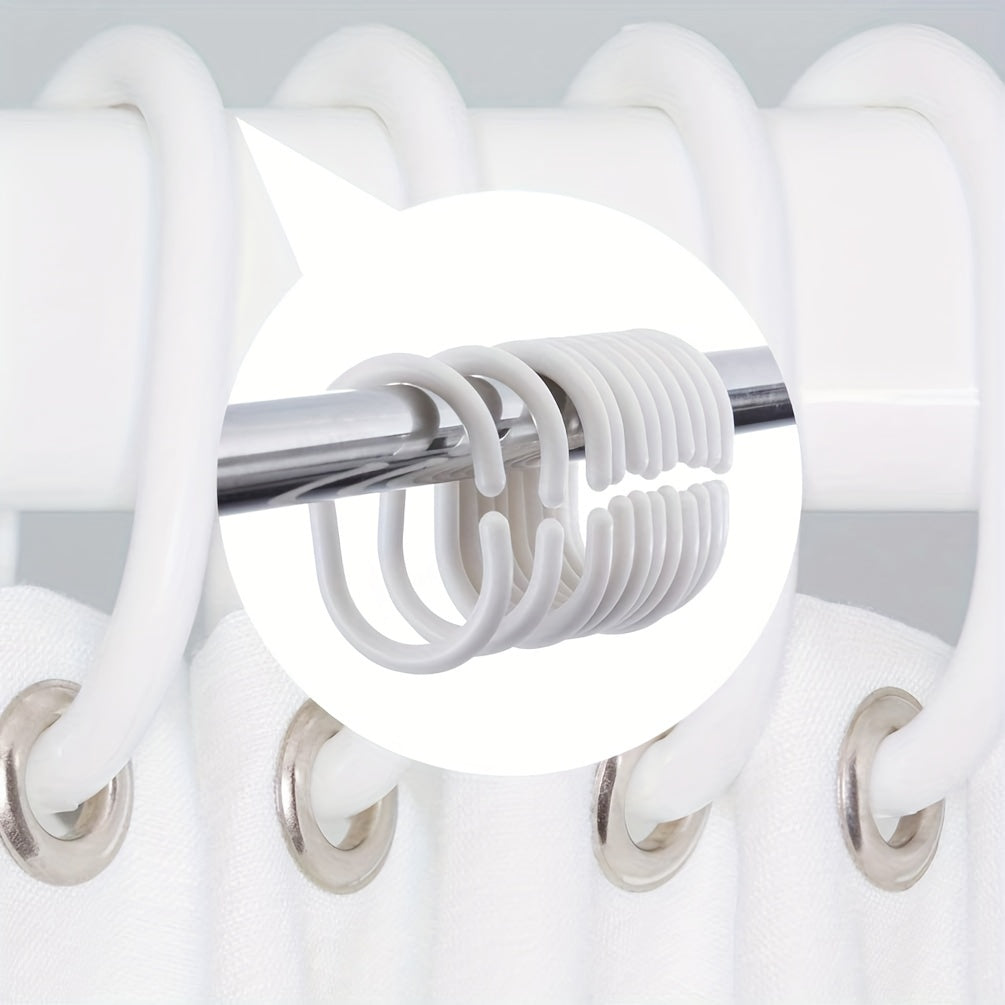 12pcs Shower Curtain Hooks Bathroom Accessories