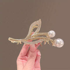 Rhinestones Faux Pearl Hair Clip Claw Headwear Hair Accessories