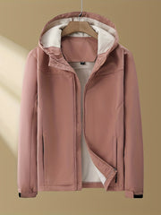 Men's Warm Fleece Hooded Jacket for Fall Winter