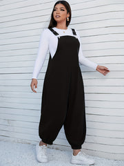 Corduroy Buckle Tapered Leg Jumpsuit