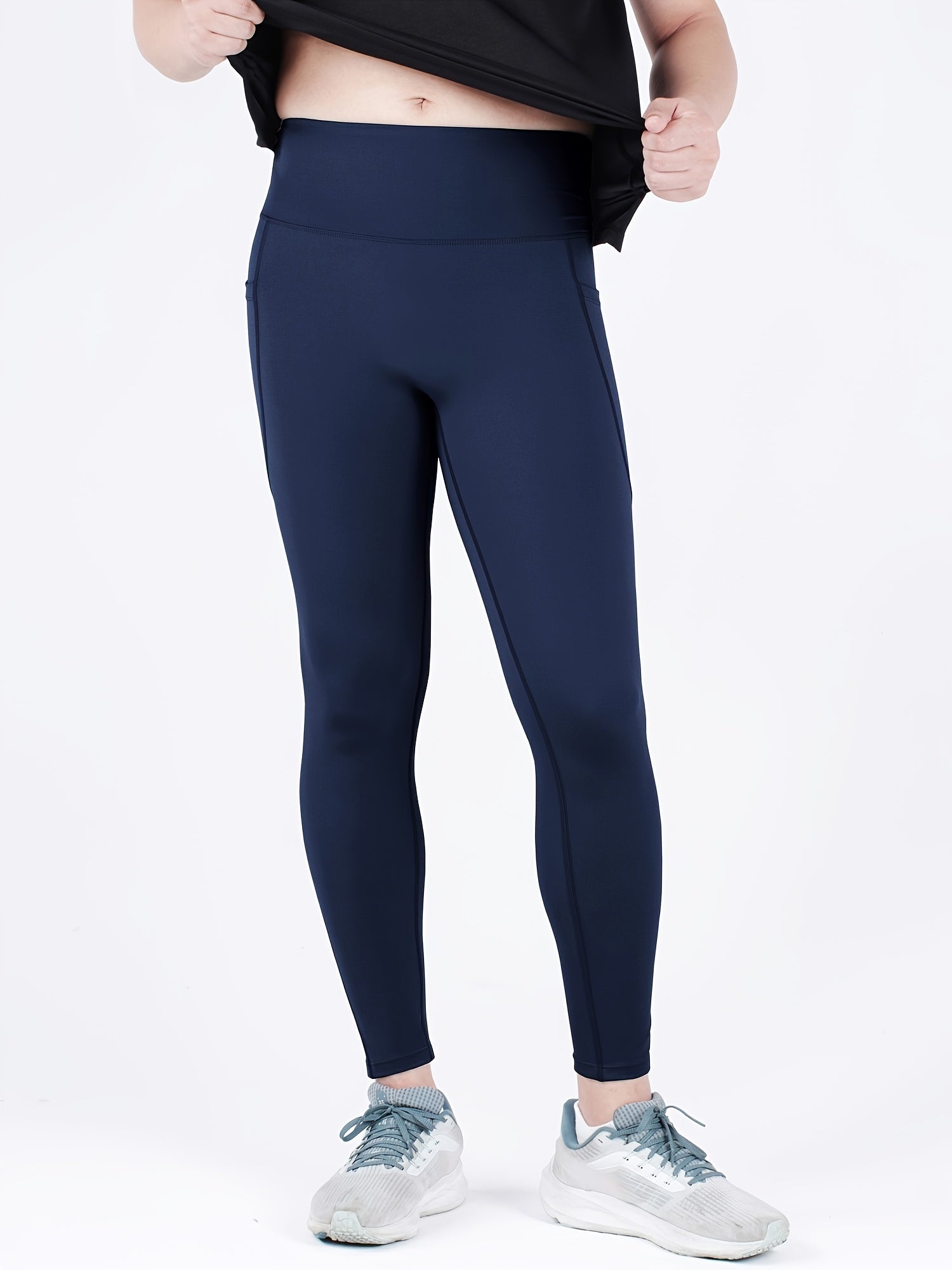 Men's High Waist Compression Leggings for Sports