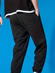 Men's Classic Cotton Blend Joggers Solid Drawstring Pants