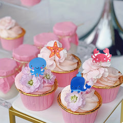 24pcs Marine Life Theme Party Cake Hat Marine Animal Cake Hat