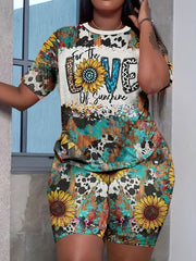 Vintage Floral Print Two Piece Set