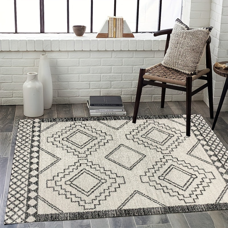 Moroccan Bohemian Rustic Geometric Area Rug for Home