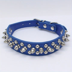 PU Leather Dog Collar Spiked Rivets Small Medium Dogs