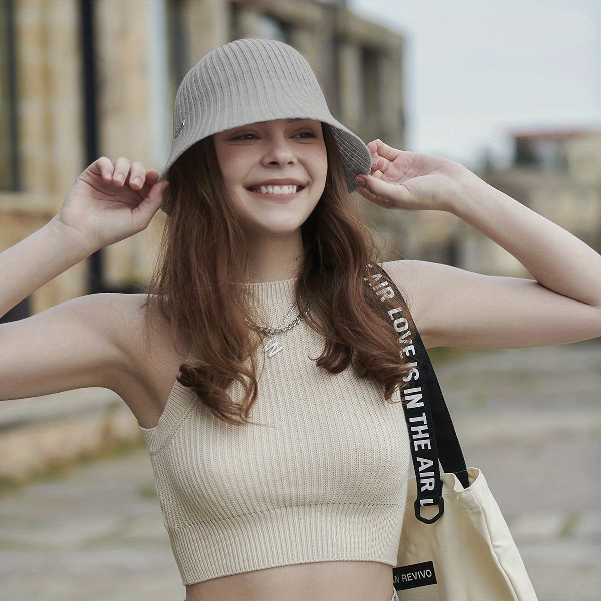 Vintage Striped Bucket Hat Casual Sunshade Basin Hat Fisherman Cap for Women