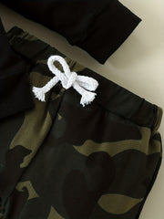 Toddler Baby Boys Pretty Fly Print Hoodie & Camo Pants Outfit