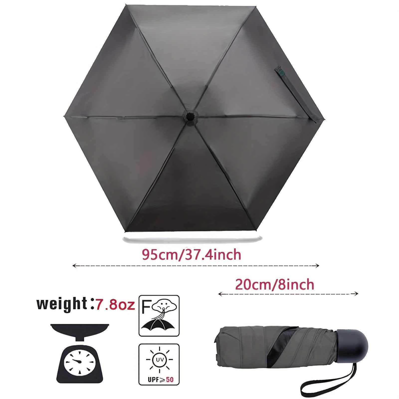 UV Protection Travel Umbrella Lightweight Portable Mini Umbrella