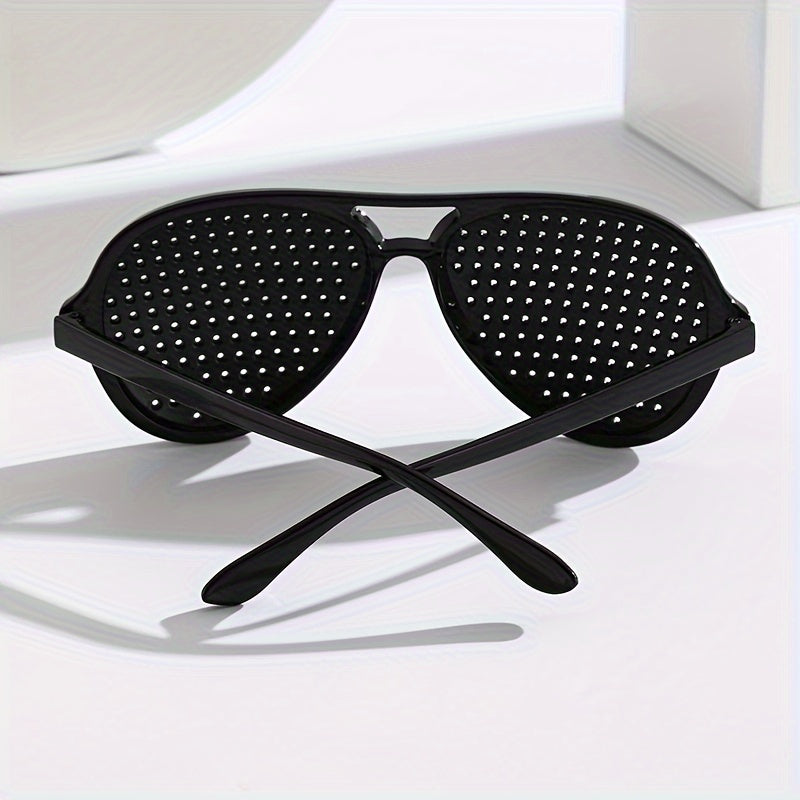 Needle Hole Lens Glasses Double Bridges Punk Party Decors