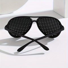 Needle Hole Lens Glasses Double Bridges Punk Party Decors
